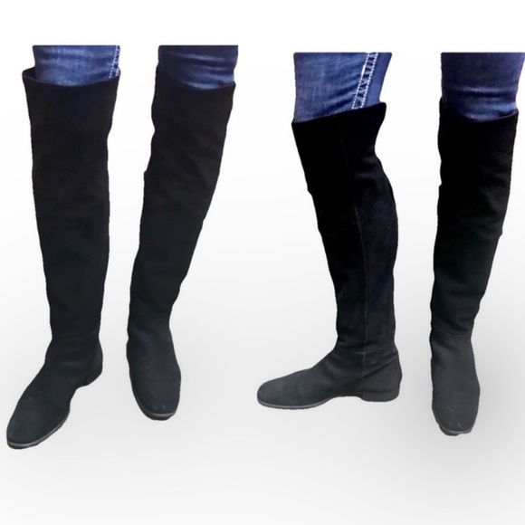 Zara Suede Over The Knee Boot Tassel Back Zip - Picture 3 of 8